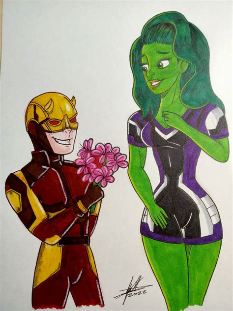 Daredevil and She-Hulk by JoanCarrington14 on DeviantArt