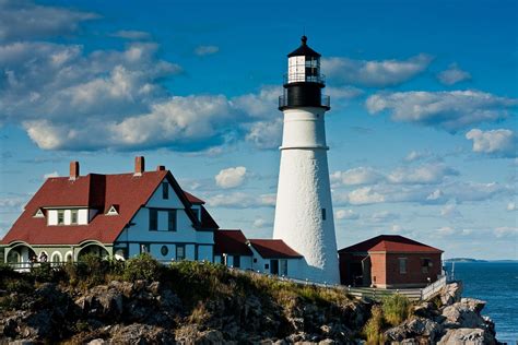 Download Maine Man Made Lighthouse HD Wallpaper