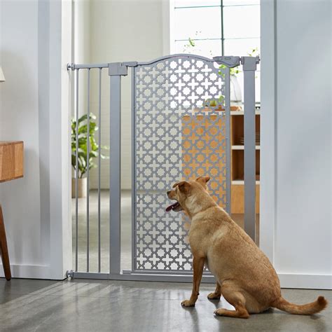 FRISCO Metal Pattern Extra Tall Auto-close Dog Gate, 41-in, Gray - Chewy.com