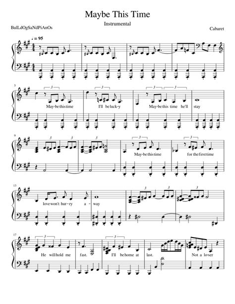 Maybe This Time Sheet music for Piano (Solo) | Musescore.com