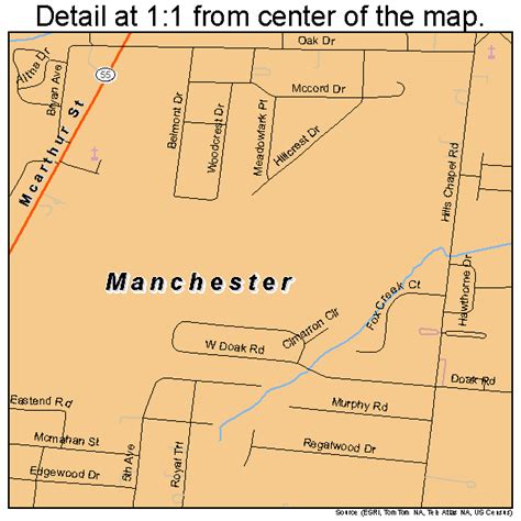 Manchester Tennessee Street Map 4745500