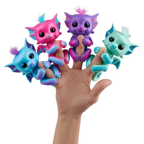 Toys & Hobbies Electronic, Battery & Wind-Up FINGERLINGS Baby Dragon Luna WowWee Purple Blue and ...