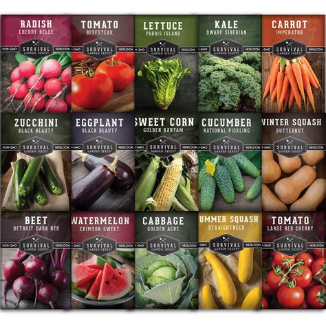 Buy Survival Garden Vegetable Garden Collection Seed Vault - Non-GMO Heirloom Family Garden for ...