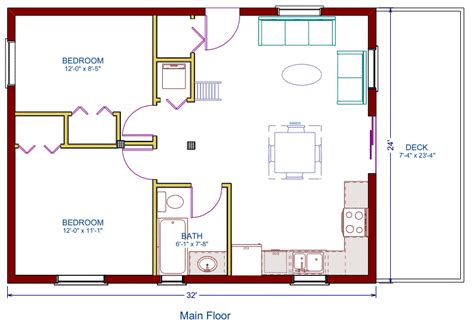 16 X 24 Cabin with Loft Floor Plans | Cabin floor plans, Cottage floor plans, Loft floor plans