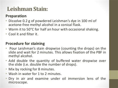 Blood smear staining