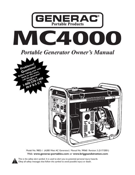 GENERAC OWNER'S MANUAL 09802 | Manualzz