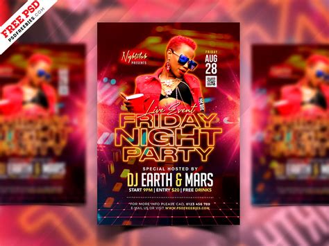 Friday Night Music Party Flyer Design PSD | PSDFreebies.com