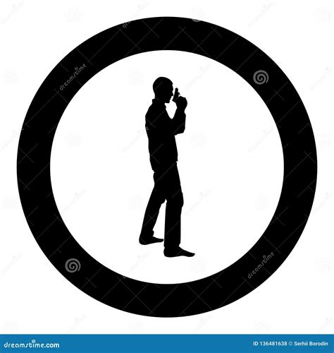 Man with Gun Silhouette Criminal Person Concept Side View Icon Black ...