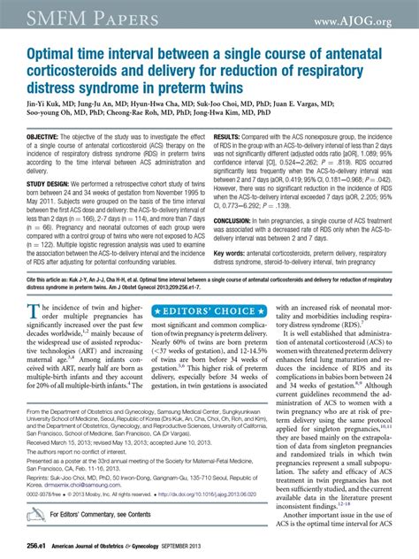 ACOG Journal | PDF | Preterm Birth | Twin