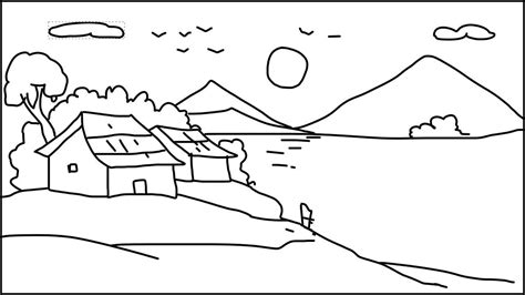 How to draw village scenery for kids easy village drawing for beginners – Artofit