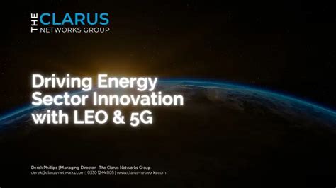 Driving Energy Sector Innovation with LEO & 5G - AquaEnergy Expo ...