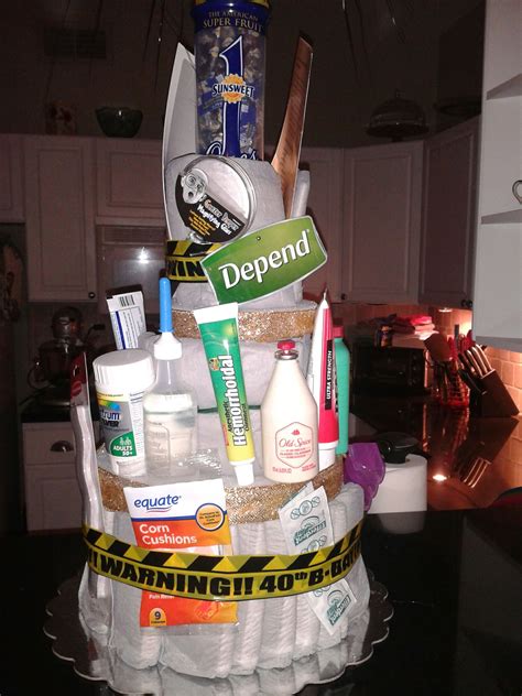 Depends Cake - Gag gift, 40th birthday, but will also work for 50th to 60th! | Birthday gag ...