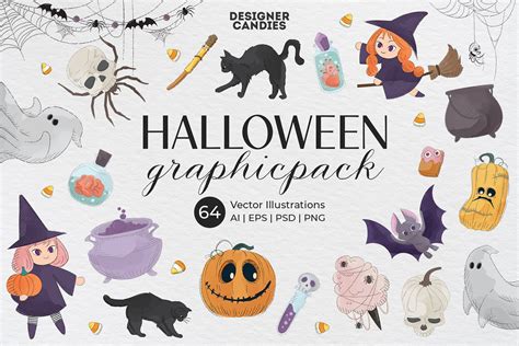 Halloween Graphics & Vector Clipart Illustrations Vol.9 - DesignerCandies