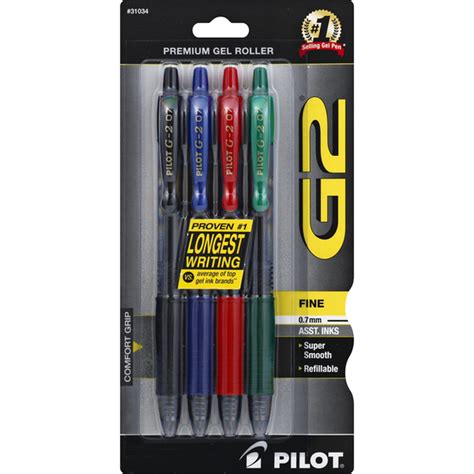 Pilot Gel Pens, Assorted Ink, Fine, 0.7 mm (4 each) - Instacart