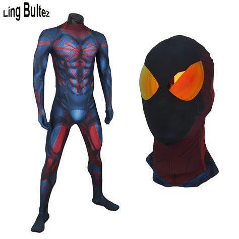 Ling Bultez High Quality New Unlimited Spiderman Cosplay Costume With Muscle Shade Spider Man ...