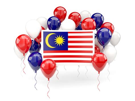 Square flag with balloons. Illustration of flag of Malaysia