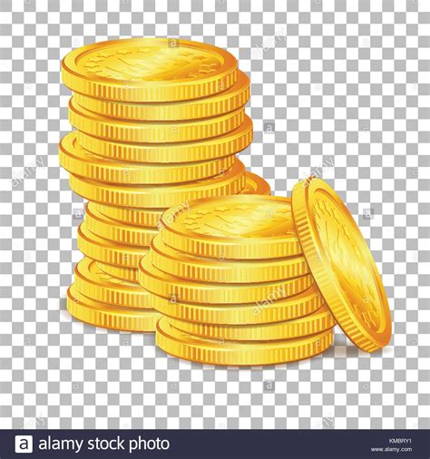 Stack of Gold Coins on transparent background Stock Vector Image & Art ...