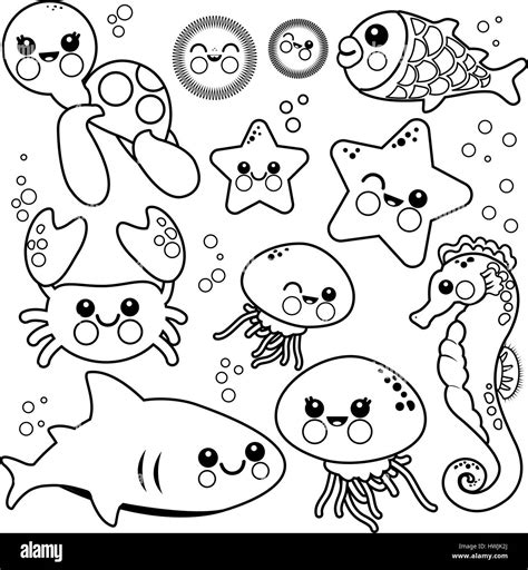 Sea animals colouring book Digital Drawing & Illustration Art ...