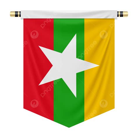 Gambar Panji Dengan Bendera Nasional Myanmar, Bendera Kebangsaan, Bendera Myanmar, Vektor ...