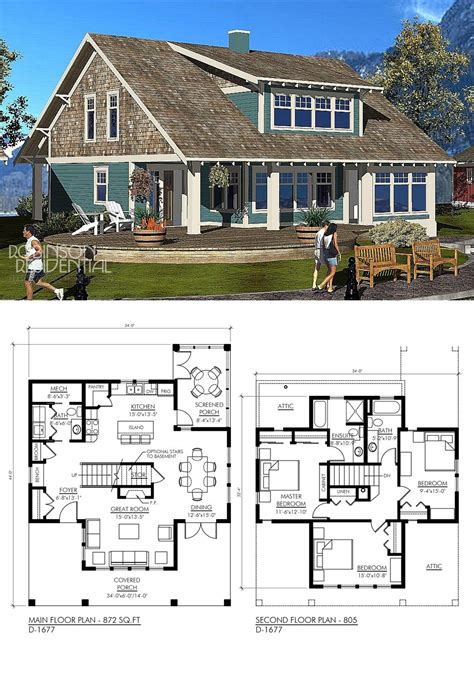 Lake House Floor Plans - Bathroom and Garden