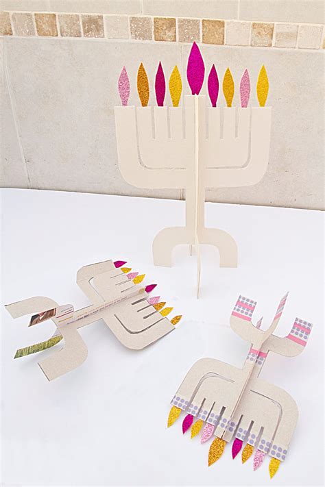 Hanukkah Menorah Craft Printable Templates To Make Three | Etsy