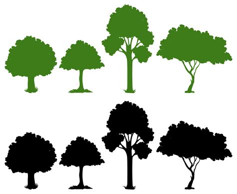 Set of silhouette tree 361376 Vector Art at Vecteezy