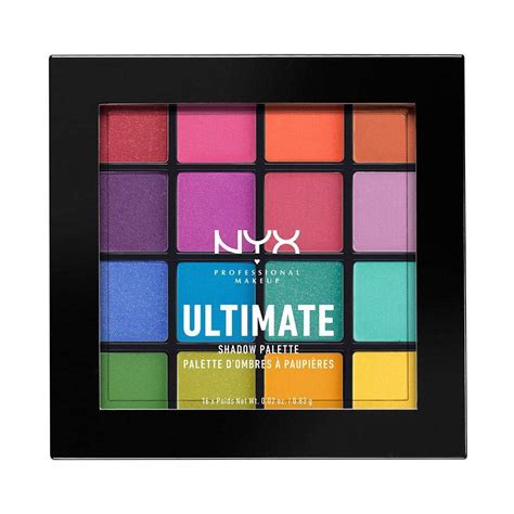 NYX Professional Makeup Ultimate Eye Shadow Palette, Pressed Pigments, 16 Shades, Matte, Satin ...