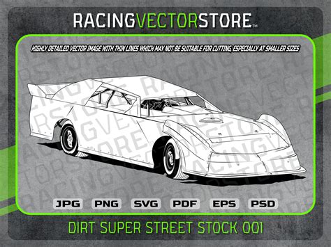 Dirt Super Stock Street Stock Race Car Highly Detailed Image in .svg ...