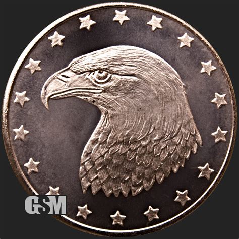 Eagle Head 1 Oz Copper Round - 1 Oz Copper Coin