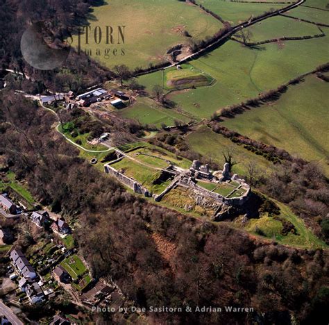 Montgomery Castle, a stone masonry Norman castle looking over the town ...