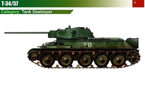 T-34/57 Tank Destroyer | Танк, Советский союз, Война