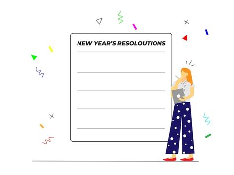 Premium Vector | New year's resolutions flat concept illustration on ...