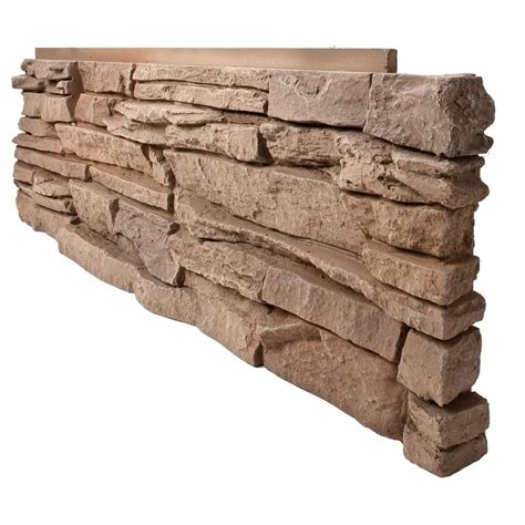 GenStone Stacked Stone Desert Sunrise 12 in. x 38 in. Faux Stone Siding ...