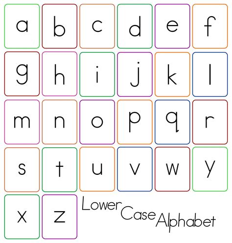 Free Printable Printable Lowercase Alphabet Flash Cards - Printable ...