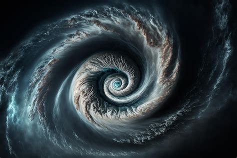 Premium Photo | View of a cyclone eye from space