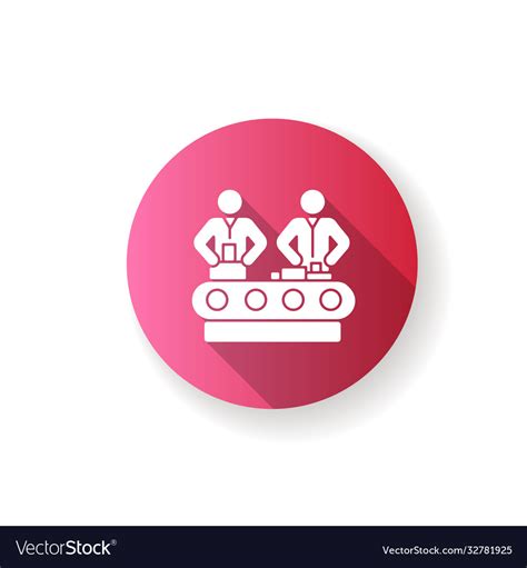 Assembly pink flat design long shadow glyph icon Vector Image