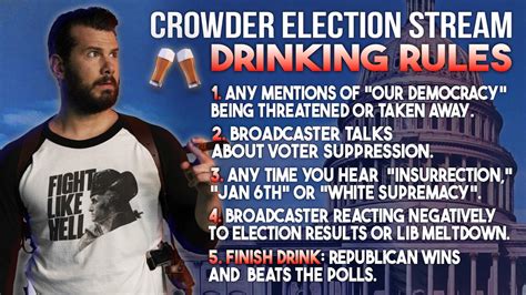 Steven Crowder on Twitter: "Drinking rules for tonight! https://t.co/e07MOFxNW9 https://t.co ...