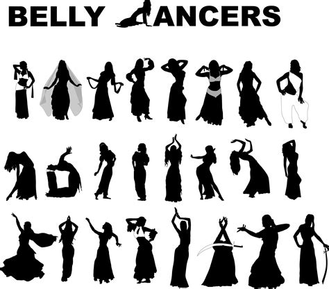 Belly Dancers – 25 Free Vector Silhouettes | Belly dancers, Dancing poses, Belly dance costumes