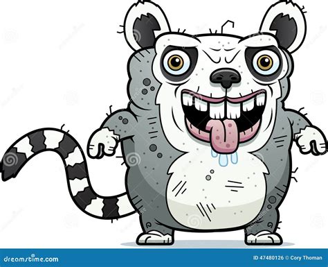 Ugly Lemur Standing stock vector. Illustration of drooling - 47480126