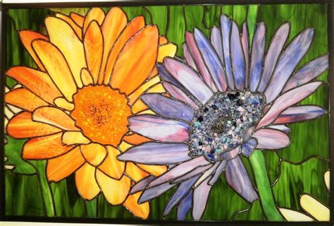 Stained Glass Gerber Daisy | Stained glass flowers, Stained glass ...