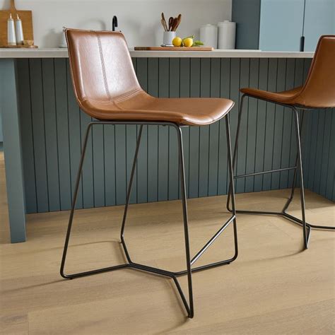 Slope Leather Bar & Counter Stools | West Elm