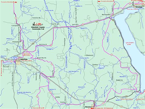 Michigan Snowmobiling Wakefield - Lake Gogebic Snowmobile Trail Map ...