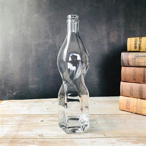 Custom Empty New Design Polygonal Bottom 700ml Unique Shape Wine Bottle, High Quality Unique ...