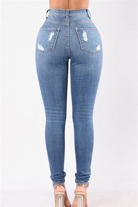 Women Light-blue High Waist Shredd Chic Skinny Jeans - XL | Skinny ...