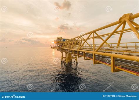 Offshore Construction Platform for Production Oil and Gas.Oil and Gas Rig in Offshore Editorial ...