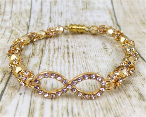 Infinity Bracelet Gold Bracelet Love Jewelry Rhinestone - Etsy Canada