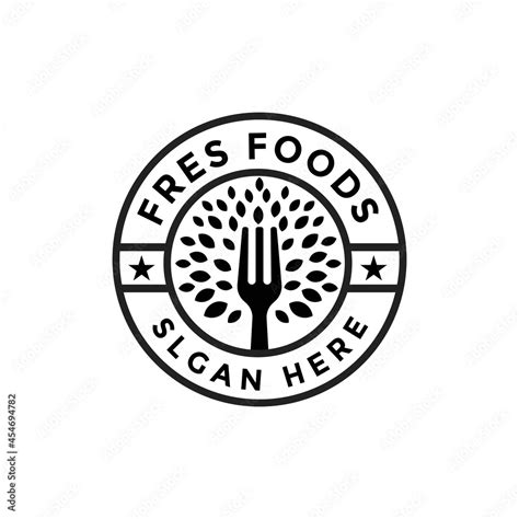 food fresh logo stamp emblem vector inspiration Stock Vector | Adobe Stock