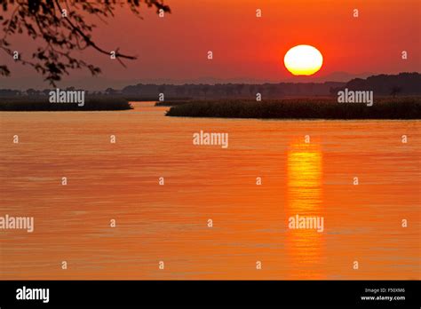Sunrise over the mighty Zambezi river Stock Photo - Alamy