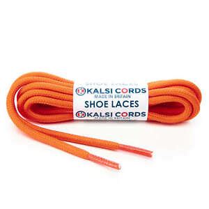 ORANGE ROUND CORD SHOE LACES STRONG THICK ROPE LACE PAIR FOR SPORT ...