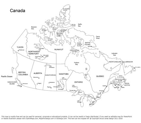 Free USA and Canada Printable Maps - Clip Art Maps